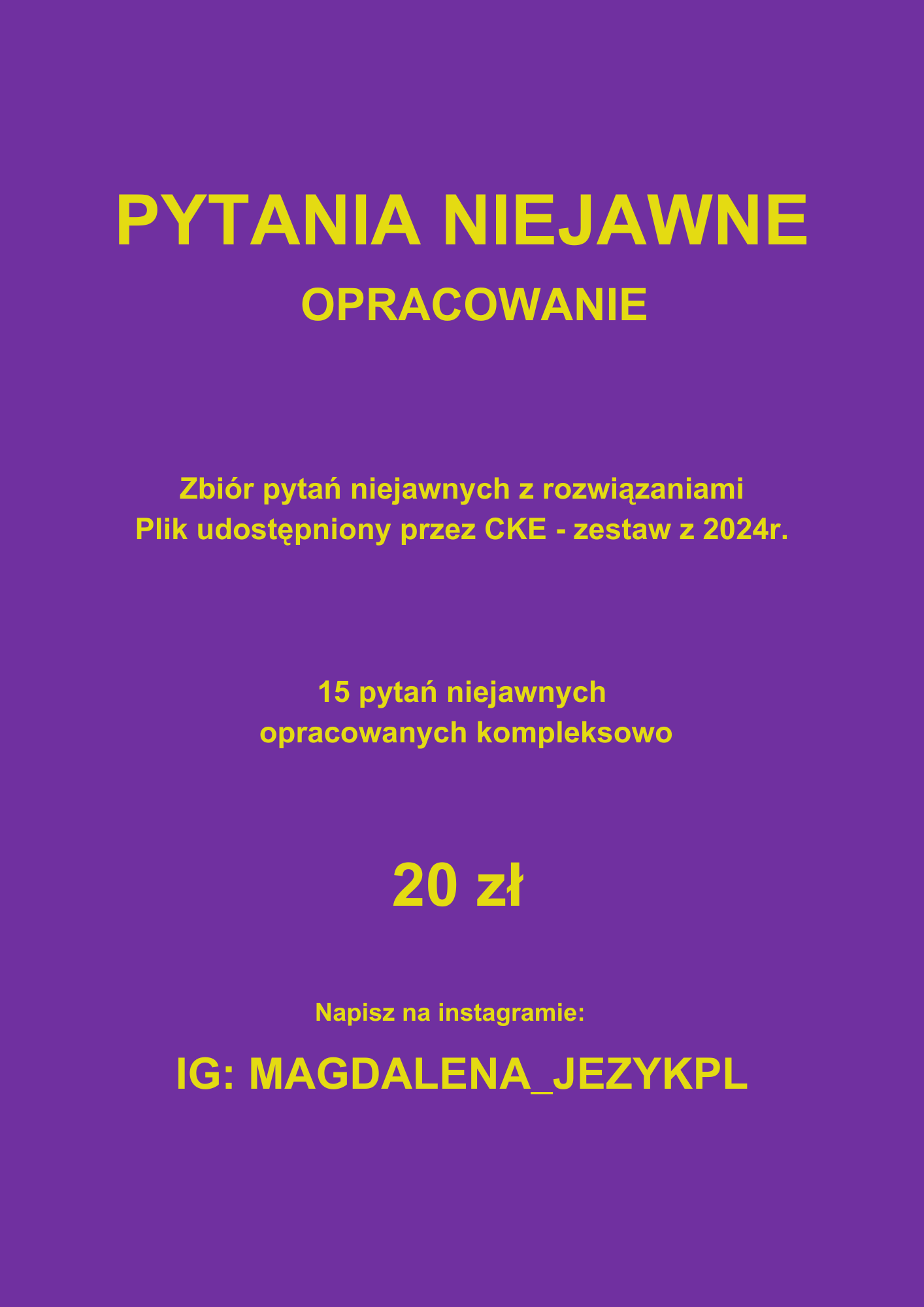 OPRACOWANIE PYTAŃ NIEJAWNYCH