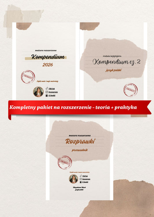 Kompletny pakiet na rozszerzenie - teoria + wypracowanie na 100%